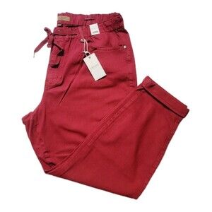 Judy Blue Carly High Waist Scarlet Red Double Roll Cuff Jean Jogger Women's 20W